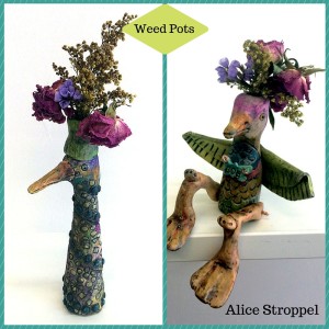 Alice Stroppel bird weed pots